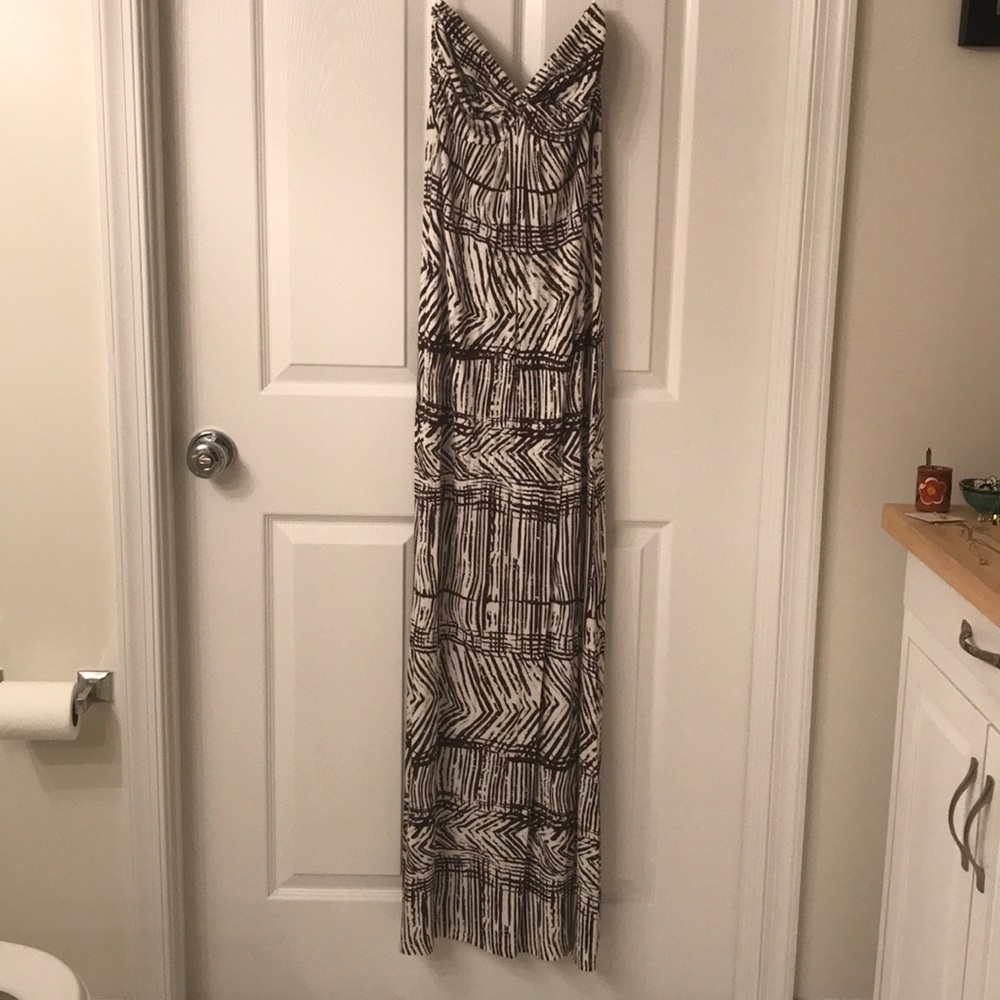 Brand new brown/white maxi dress size S